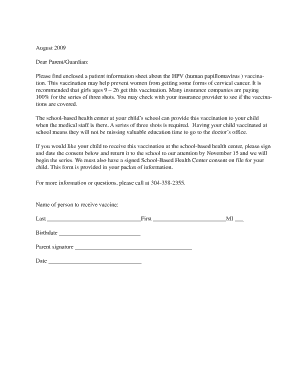 HPV Vaccination Consent Form