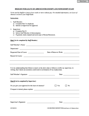 Request for Leave of Absence