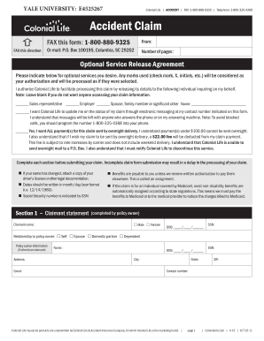Colonial Life Accident Claim Form