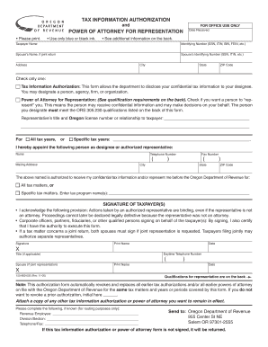 Oregon Tax Information Authorization