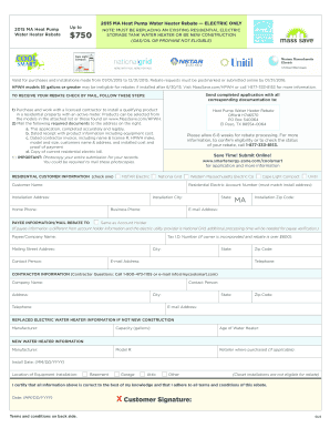 Massachusetts Heat Pump Water Heater Rebate Application