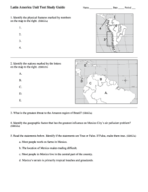 Latin America Unit Test Study Guide