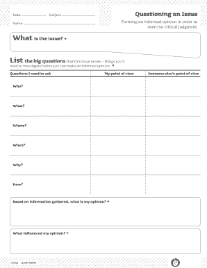 Questioning an Issue Form