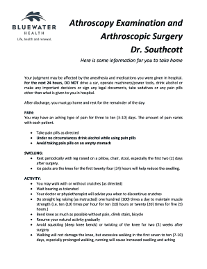 Hotel booking form template word - Athroscopy Examination and Arthroscopic Surgery Dr Southcott