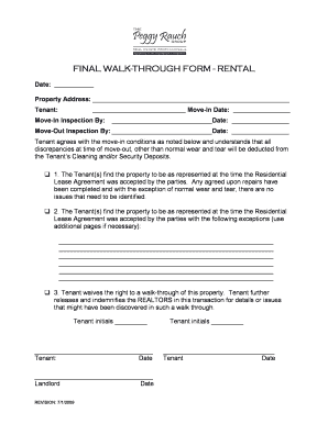 Rental Move-In Inspection Form