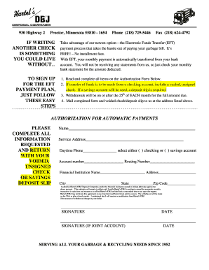 Electronic Funds Transfer Authorization Form