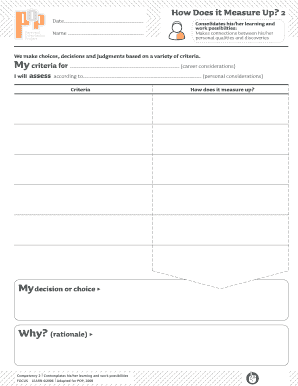 Career Decision Assessment Form