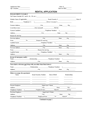 Rental Application Form