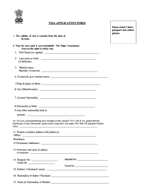 India Visa Application Form