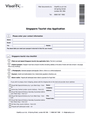 Singapore Tourist Visa Application