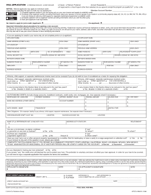 Visa Credit Card Application