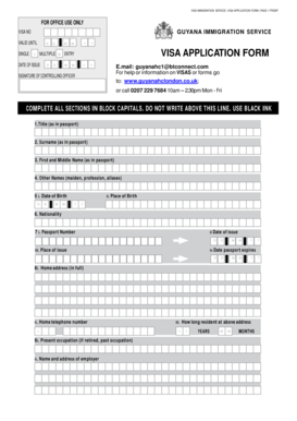 Guyana Visa Application Form