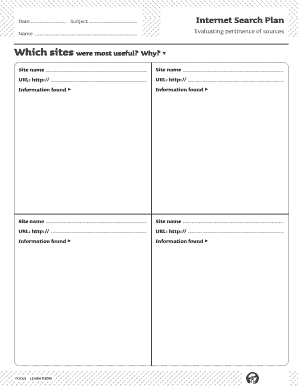Internet Search Plan