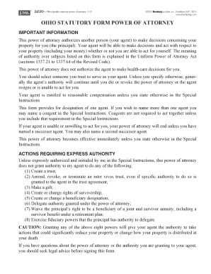 Ohio Durable Statutory Power of Attorney