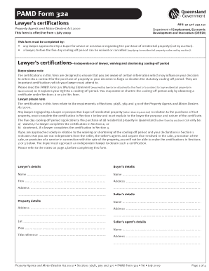 Queensland Lawyer's Certification for Property Cooling-Off Period