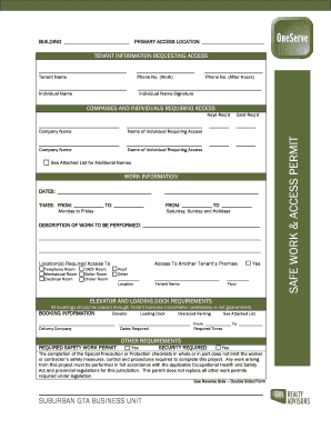 Safe Work and Access Permit
