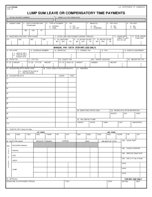 US Department of Commerce Lump Sum Leave or Compensatory Time Payment Form