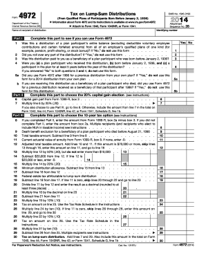 Form 4972 Tax on Lump-Sum Distributions