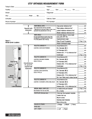 UTX Orthosis Measurement Form