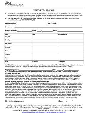 Employee Time Sheet Form