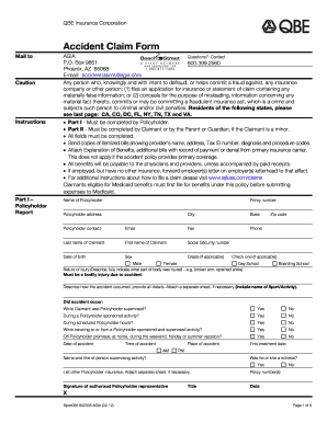 QBE Insurance Accident Claim Form