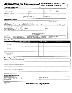 Employment Application Form