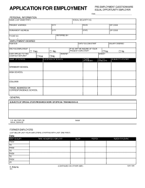 Employment Application Form