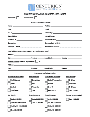 Know Your Client Information Form