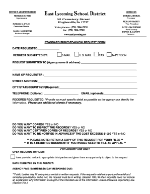 Pennsylvania Right to Know Request Form