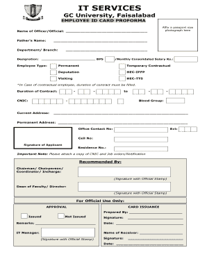 employee id form