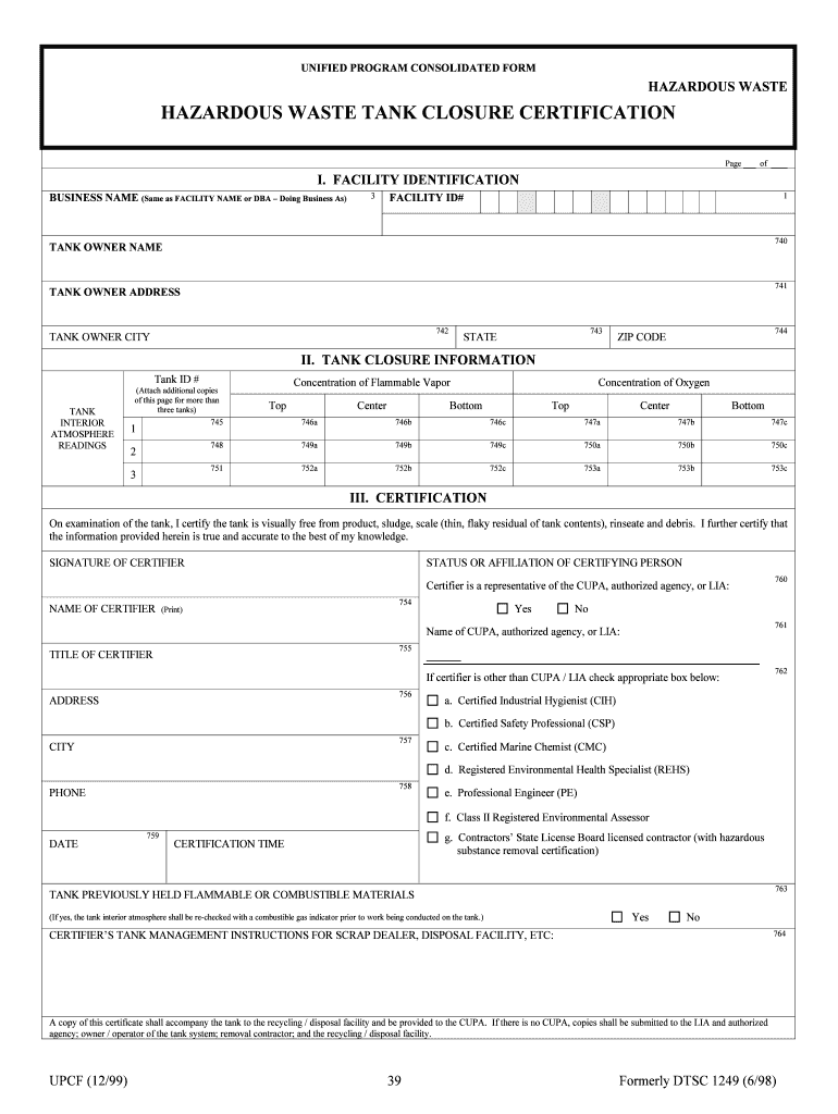Fillable Online cchealth UNIFIED PROGRAM CONSOLIDATED FORM HAZARDOUS