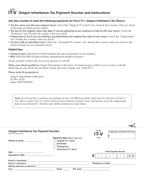 Oregon Inheritance Tax Payment Voucher