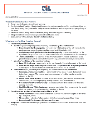 Sudden Cardiac Arrest Awareness Form