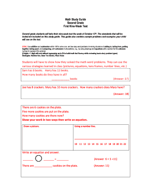 Second Grade Math Study Guide