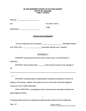 Georgia Separation Agreement