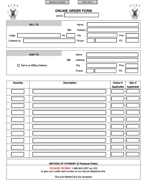 Online Order Form