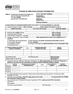 California Change of Employer Account Information