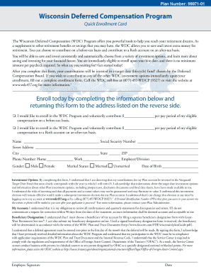 Wisconsin Deferred Compensation Program Enrollment Form