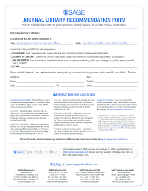 Journal Library Recommendation Form