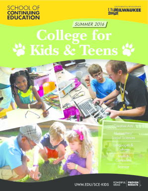 College for Kids and Teens Registration Form