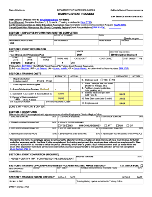 California Training Event Request Form