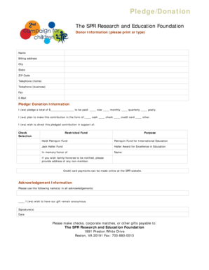 Donation Pledge Form