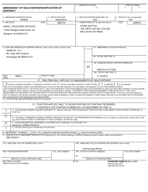 US Federal Contract Modification Form