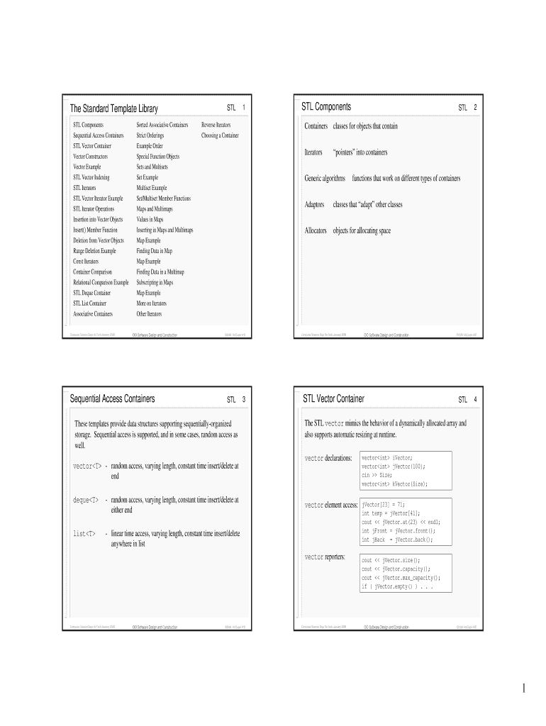 Fillable Online The Standard Template Library Fax Email Print pdfFiller
