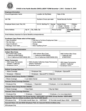 Pacific Benefits Enrollment Form