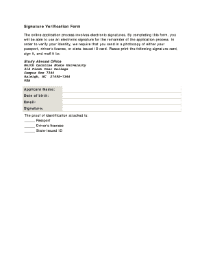 Signature Verification Form