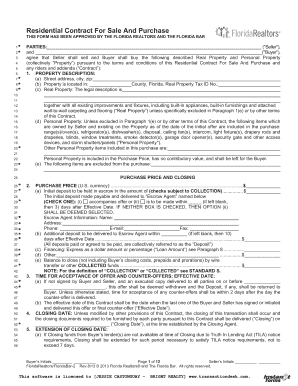 Florida Residential Contract For Sale And Purchase
