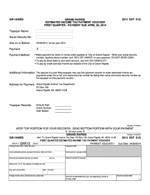 Grand Rapids Estimated Income Tax Payment Voucher