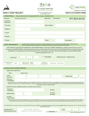 Direct Debit Request Form