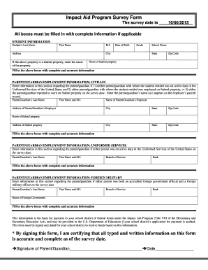 Impact Aid Program Survey Form